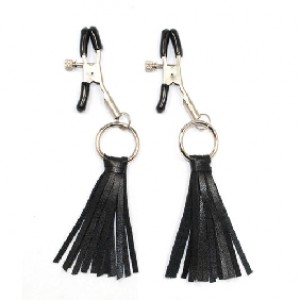 Nipple Clamps with Leather fringe